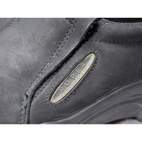 Roper Performance Black Leather Slip On Work Safety Shoes Mens Size 9 - Picture 8 of 16